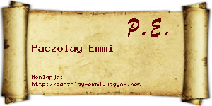 Paczolay Emmi névjegykártya